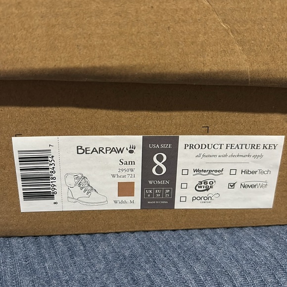 BEARPAW SAM WHEAT Size 8 W NWT - Picture 8 of 10